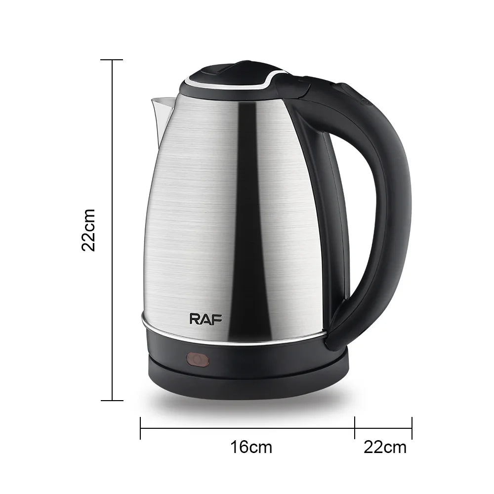 Bouilloire Électrique Inox 2L – 1500W, Thermostat, Sifflet | Thé &amp; Café