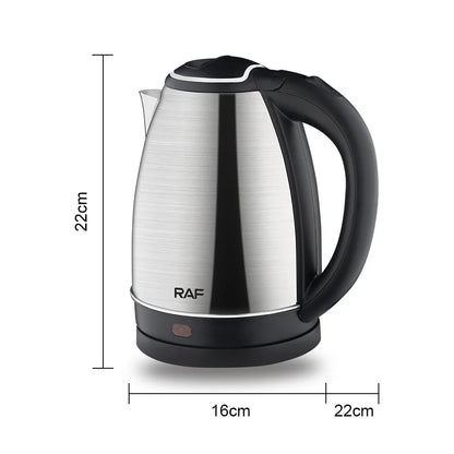 Bouilloire Électrique Inox 2L – 1500W, Thermostat, Sifflet | Thé &amp; Café