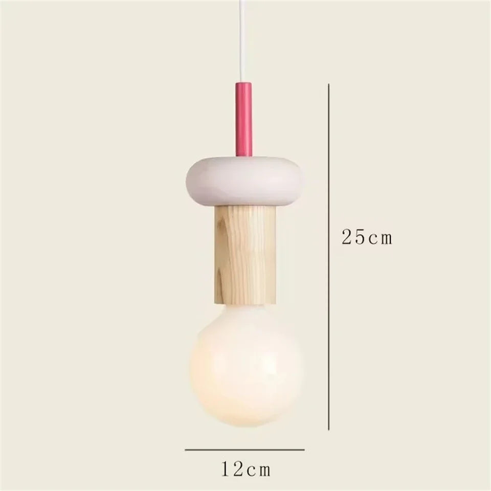 Suspension Bois Style Nordique – LED E27 Dimmable – 8 Formes – Salon, Chambre &amp; Restaurant