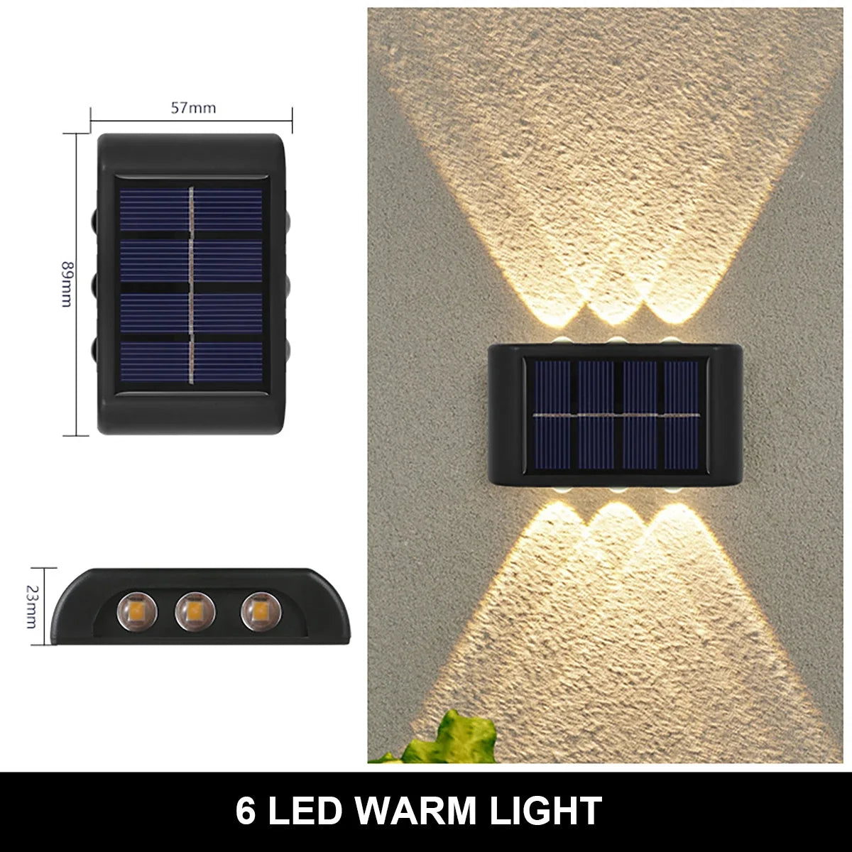 Lampe Murale Solaire LED Étanche – 4 à 16 LED – Éclairage Extérieur