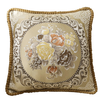 Housse de Coussin Décorative Jacquard 🌸 | Motifs Brodés – Douce &amp; Lavable