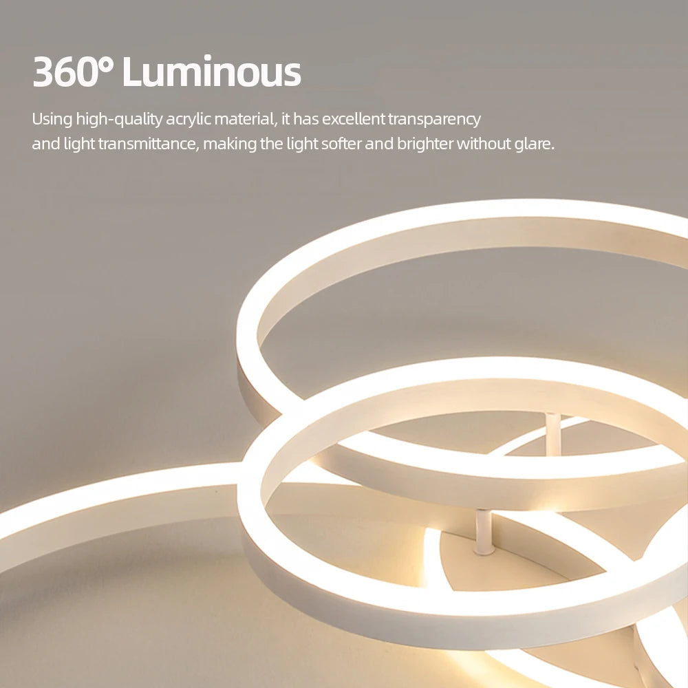 Lustre Ceiling Chandelier Dimmable Ceiling Lamp LED Pendant Light Decoration Lamps for Living Study Room Bedroom Indoor Lighting