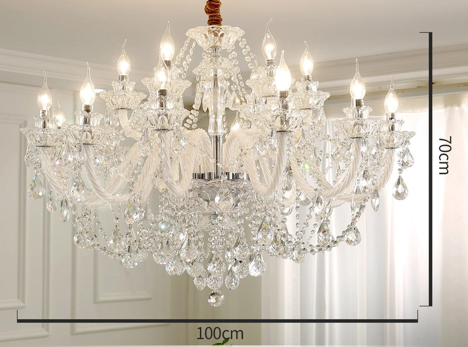 Lustre Cristal Français E14 – Suspension &amp; Applique Murale, 6 à 18 Lumières | French Crystal Chandelier