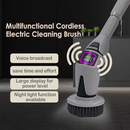 Brosse Électrique de Nettoyage Sans Fil – Télescopique 33-128cm, IPX7 | 13 Têtes