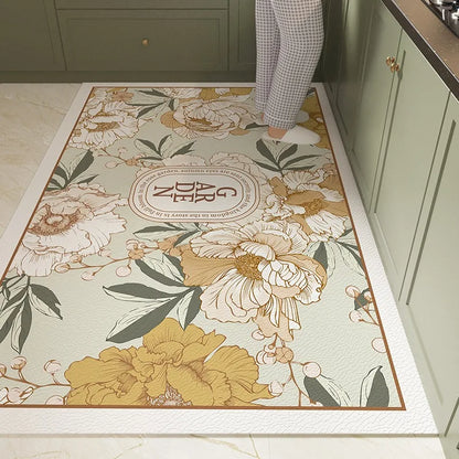 Tapis de Cuisine PVC Floral 🌸 | Imperméable &amp; Antidérapant – 5 Coloris – 19 Tailles