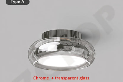 Plafonnier LED Nordique en Verre – Dimmable, Télécommande, Chrome ou Noir | Nordic Glass Ceiling Light
