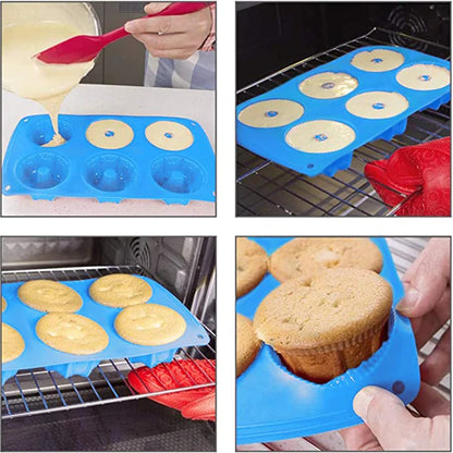 Moule Silicone 6 Cavités 🎂 | Fleur, Spirale &amp; Tour – Rose ou Bleu – Pâtisserie &amp; Savon