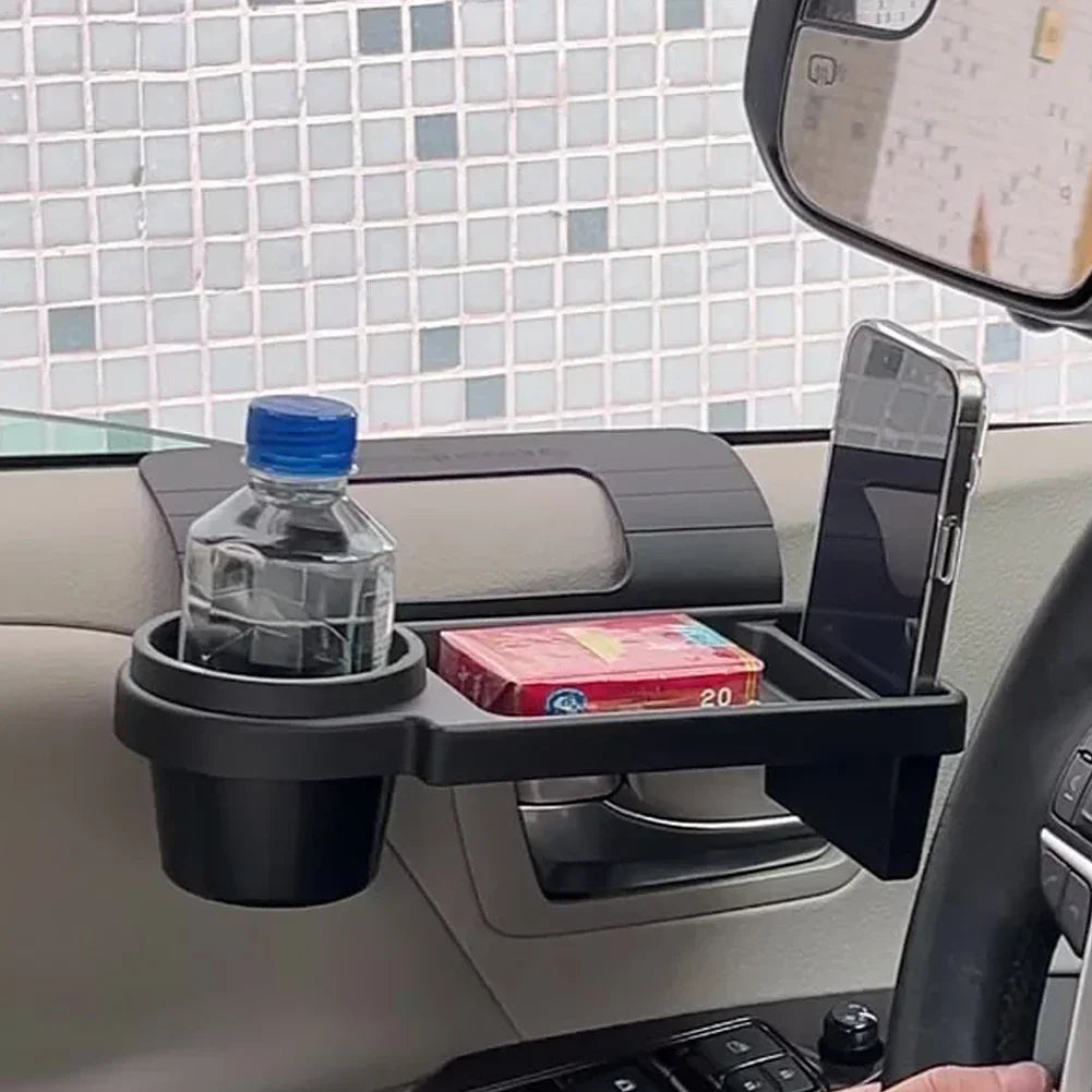Organisateur Portière Voiture – Porte-Gobelet, Slot Téléphone &amp; Rangement | Noir