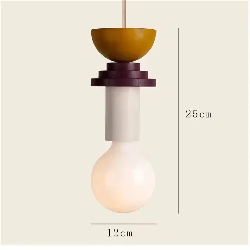 Suspension Bois Style Nordique – LED E27 Dimmable – 8 Formes – Salon, Chambre &amp; Restaurant