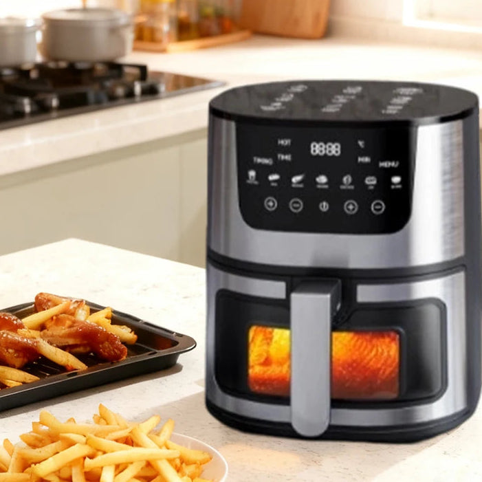 Friteuse à Air Chaud 7L – Sans Huile, Multifonction, Inox | 1400W
