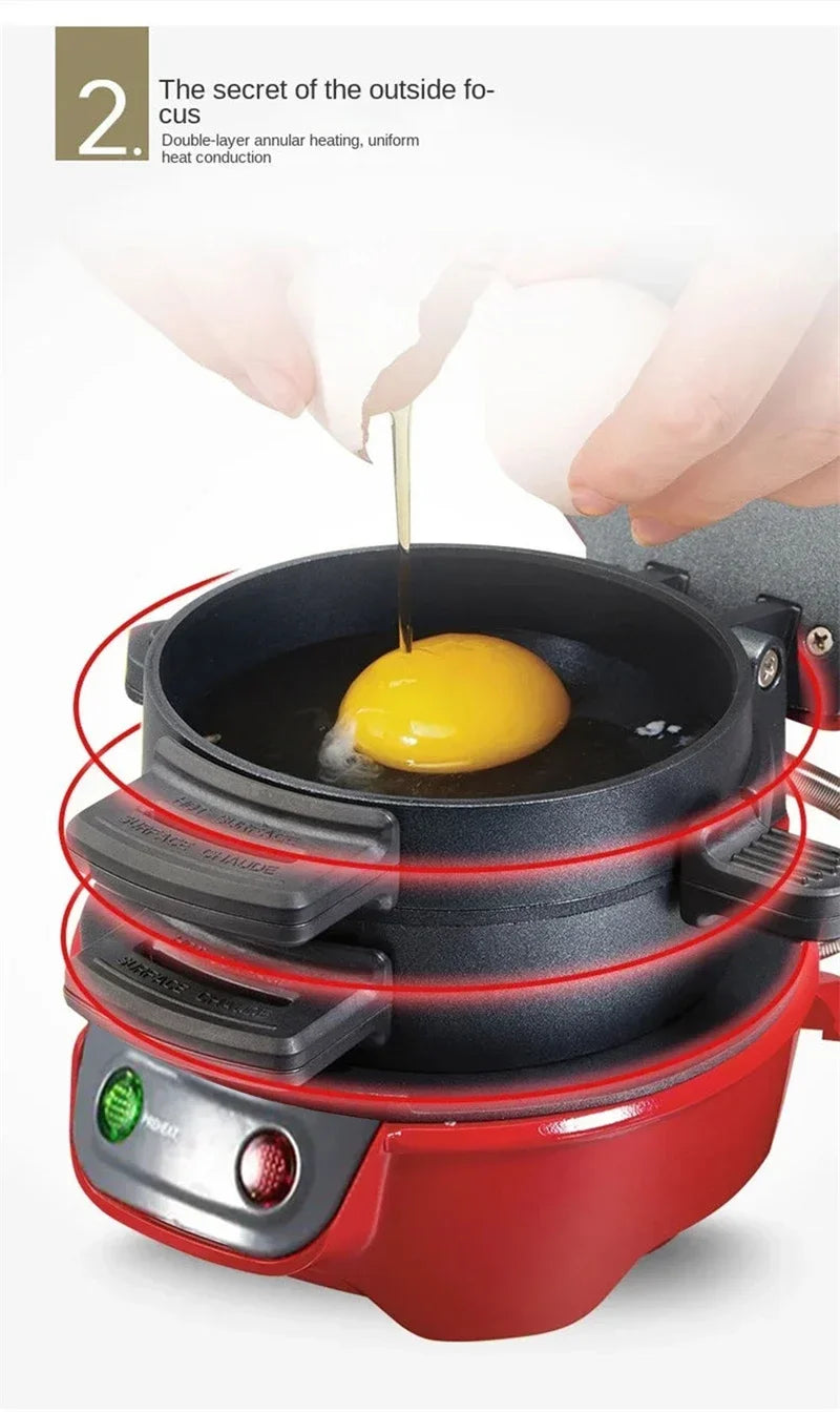 Machine à Sandwich &amp; Burger 220V – Petit‑Déjeuner Rapide – Anti‑adhésive &amp; Compacte