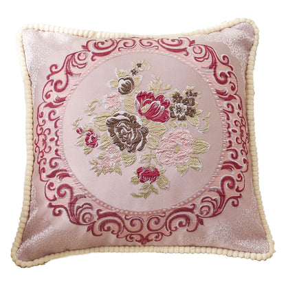 Housse de Coussin Décorative Jacquard 🌸 | Motifs Brodés – Douce &amp; Lavable