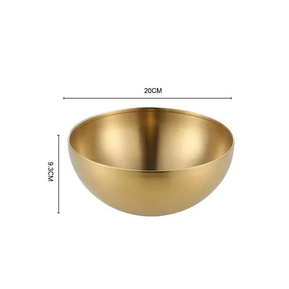Bol en Inox Doré &amp; Argenté – Style Coréen | 15, 20 ou 25 cm