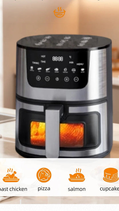 Friteuse à Air Chaud 7L – Sans Huile, Multifonction, Inox | 1400W