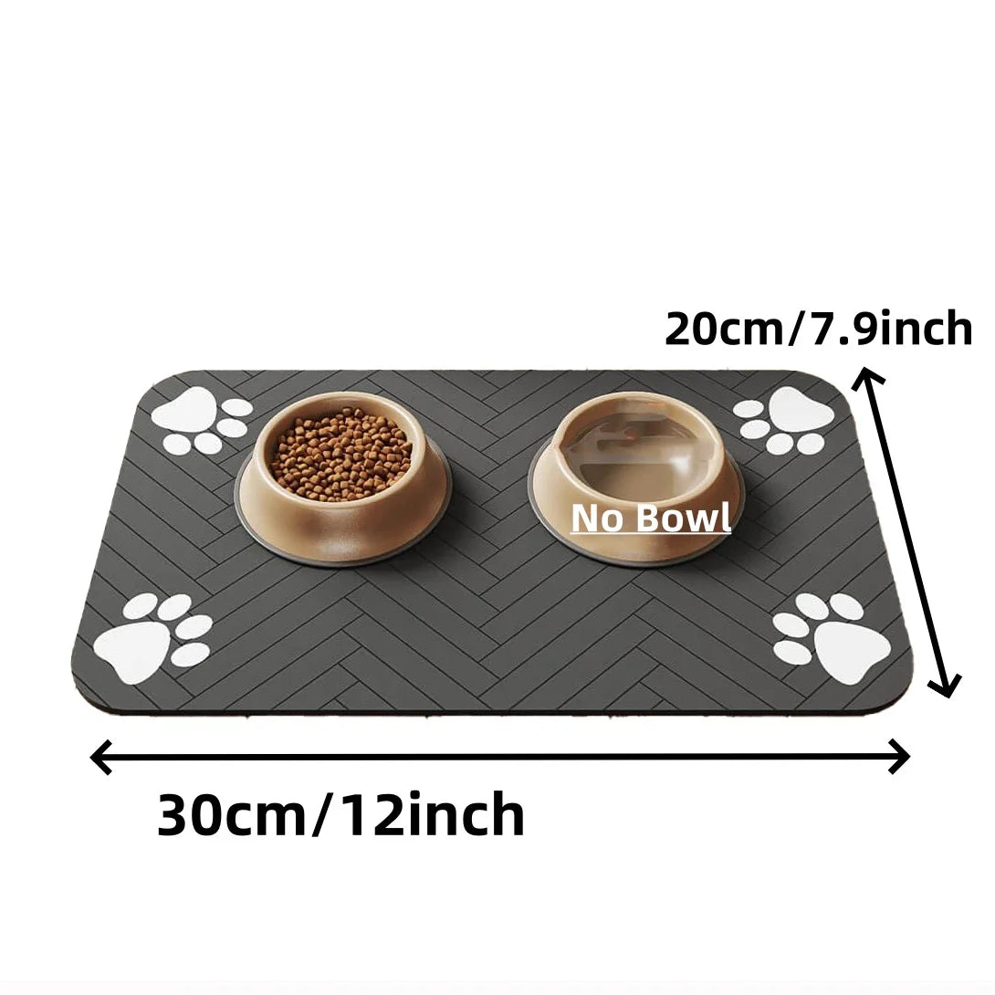 Tapis de Gamelle Absorbant pour Chien &amp; Chat 🐾 – Antidérapant &amp; Séchage Rapide