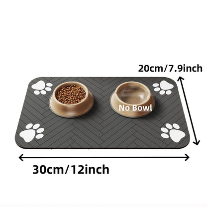 Tapis de Gamelle Absorbant pour Chien &amp; Chat 🐾 – Antidérapant &amp; Séchage Rapide