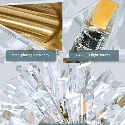 Lustre Fleur Cristal K9 LED – Suspension Luxe Nordique, Dia 40 à 100cm | Crystal Flower Chandelier