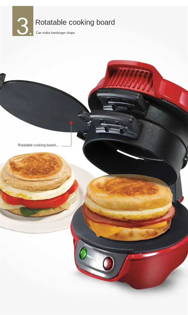 Machine à Sandwich &amp; Burger 220V – Petit‑Déjeuner Rapide – Anti‑adhésive &amp; Compacte