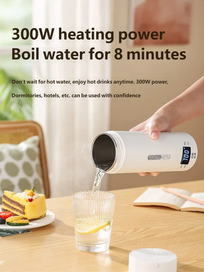 Bouilloire Électrique Portable HOMEFISH 450 ml – Chauffe‑Eau de Voyage, Anti‑Brûlure, Tasse Thermique