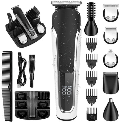 Tondeuse Multifonction 6-en-1 – Barbe, Corps, Waterproof | Rechargeable USB