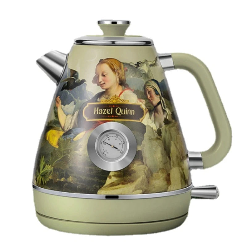 Bouilloire Rétro Électrique 1.8L – Inox 304, Thermomètre, Anti-Calcaire