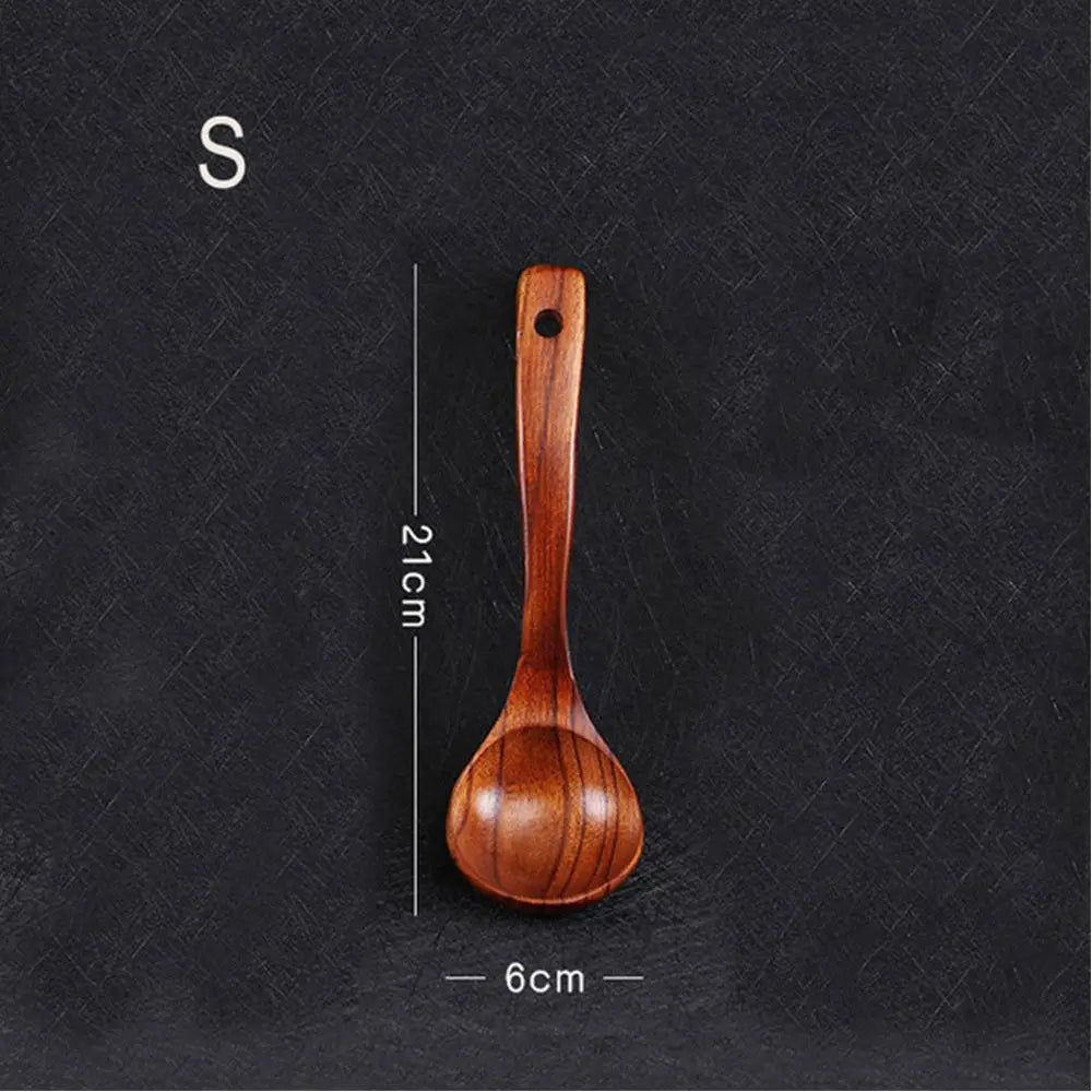 Cuillère en Bois Naturel – Long Manche – Soupe, Ramen &amp; Cuisine