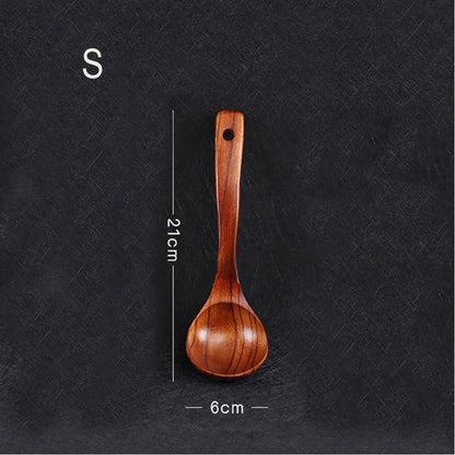 Cuillère en Bois Naturel – Long Manche – Soupe, Ramen &amp; Cuisine