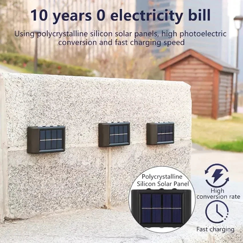 Lampe Murale Solaire LED Étanche – 4 à 16 LED – Éclairage Extérieur