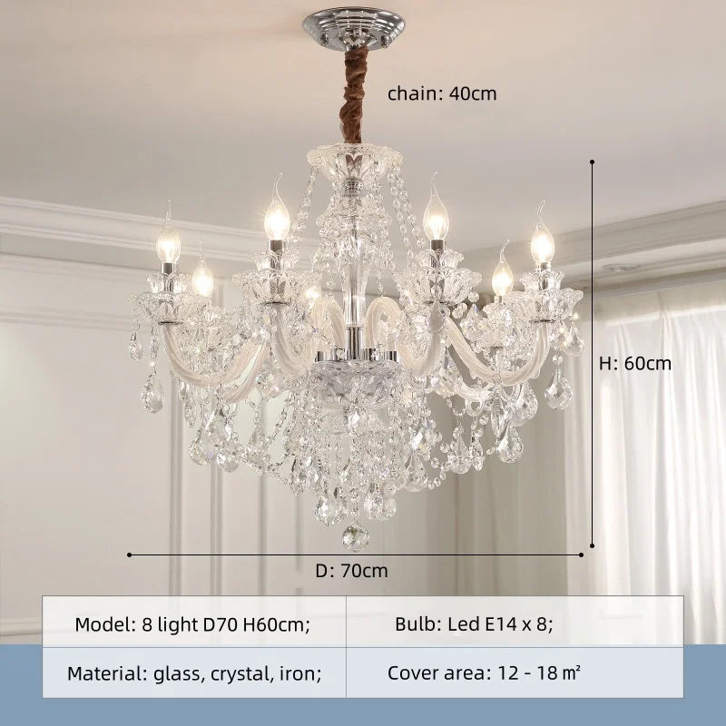 Lustre Cristal Français E14 – Suspension &amp; Applique Murale, 6 à 18 Lumières | French Crystal Chandelier