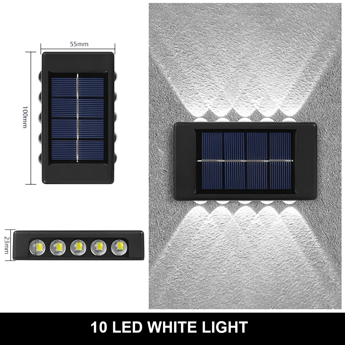 Lampe Murale Solaire LED Étanche – 4 à 16 LED – Éclairage Extérieur