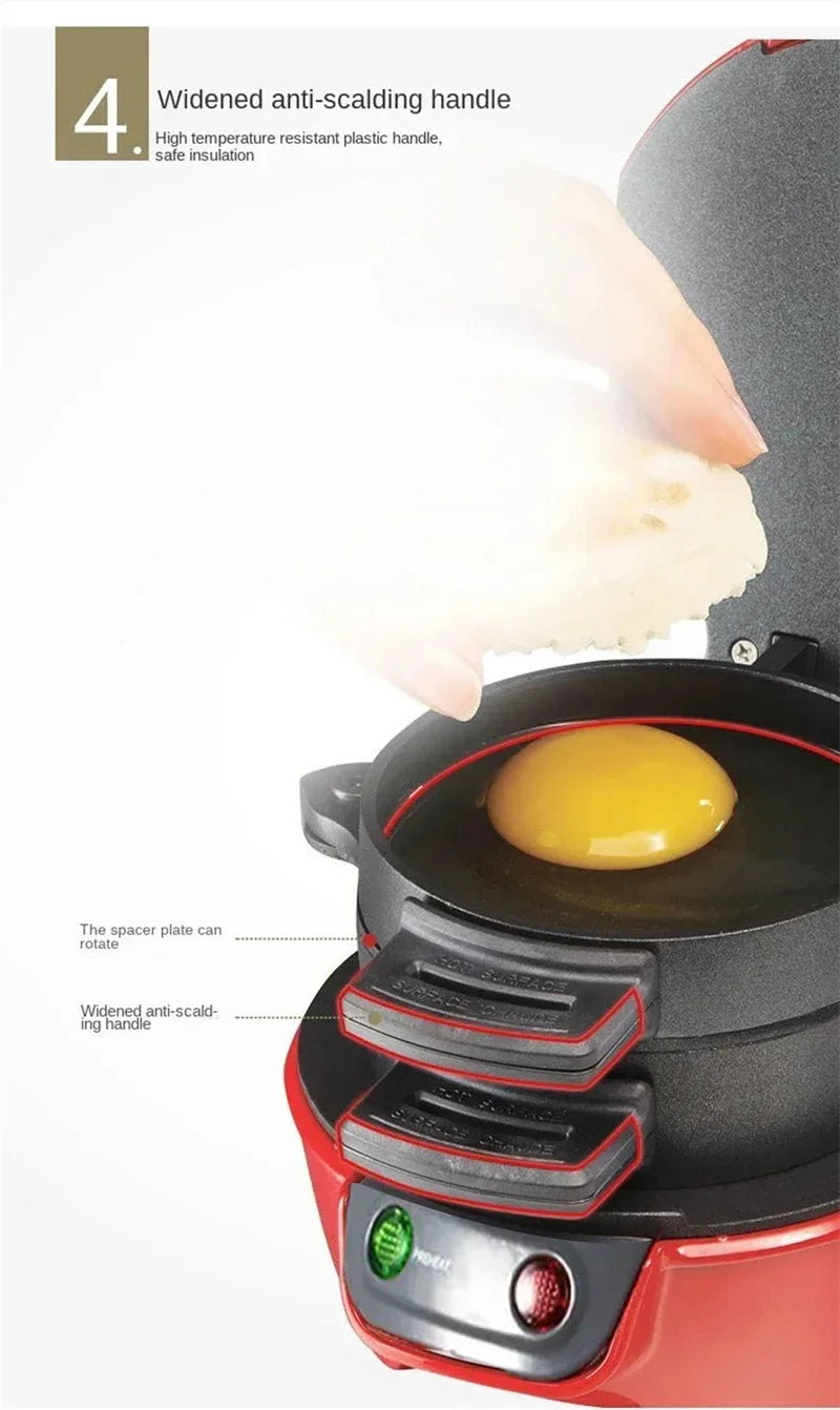 Machine à Sandwich &amp; Burger 220V – Petit‑Déjeuner Rapide – Anti‑adhésive &amp; Compacte