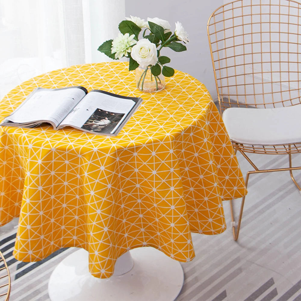 Nappe Ronde Nordique 🌿 | Coton Lin Lavable – 4 Coloris – 120 &amp; 150 cm – Mariage, Fêtes