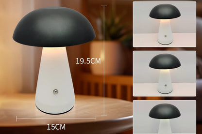 Lampe de Bureau Champignon LED – Tactile, Rechargeable &amp; Dimmable – Style Nordique