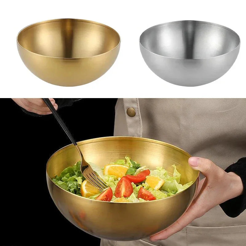 Bol en Inox Doré &amp; Argenté – Style Coréen | 15, 20 ou 25 cm