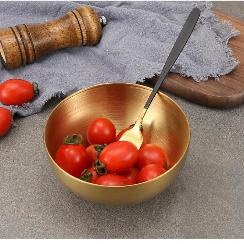 Bol en Inox Doré &amp; Argenté – Style Coréen | 15, 20 ou 25 cm