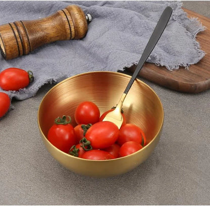 Bol en Inox Doré &amp; Argenté – Style Coréen | 15, 20 ou 25 cm