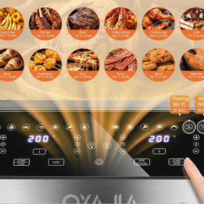 Friteuse à Air Double Zone 10L 🍟 | 2400W – 8 Modes – Écran Tactile LED – Sans Huile