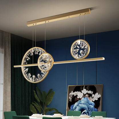 Lustre Anneau Cristal LED – Suspension Circulaire Or &amp; Cristal K9 | Modern Ring Chandelier