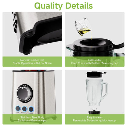 BioloMix 3-in-1 Blender – 1300W Smoothie Maker, Personal Blender &amp; Multifunction Grinder