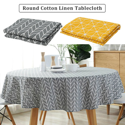 Nappe Ronde Nordique 🌿 | Coton Lin Lavable – 4 Coloris – 120 &amp; 150 cm – Mariage, Fêtes