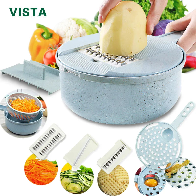 Coupe‑Légumes Multifonction 6‑en‑1 – Mandoline &amp; Râpe Manuelle – Accessoire de Cuisine