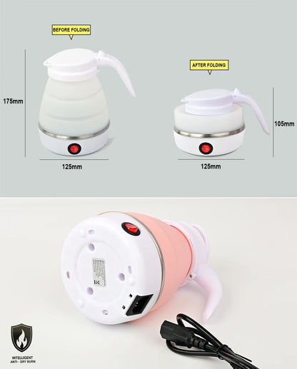 Bouilloire Électrique Pliable 0,6L – Portable, Voyage &amp; Maison, Silicone Haute Résistance