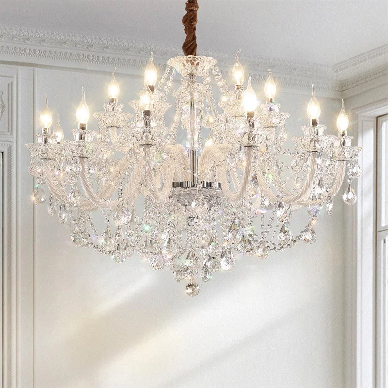 Lustre Cristal Français E14 – Suspension &amp; Applique Murale, 6 à 18 Lumières | French Crystal Chandelier