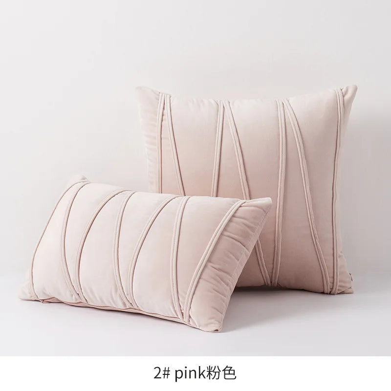 Housse de Coussin en Velours – Rayures Diagonales Chic | 3 Tailles &amp; 13 Coloris