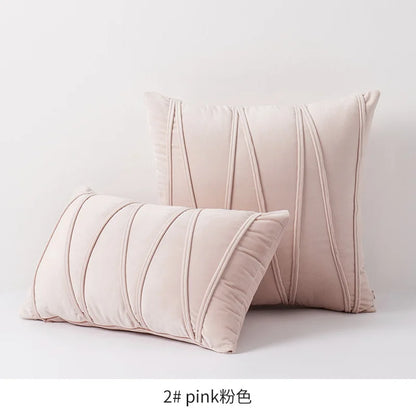Housse de Coussin en Velours – Rayures Diagonales Chic | 3 Tailles &amp; 13 Coloris