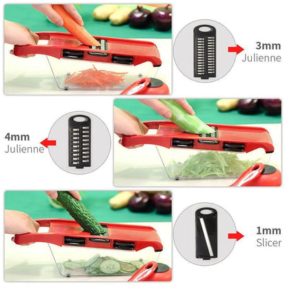 Coupe‑Légumes Multifonction 6‑en‑1 – Mandoline &amp; Râpe Manuelle – Accessoire de Cuisine