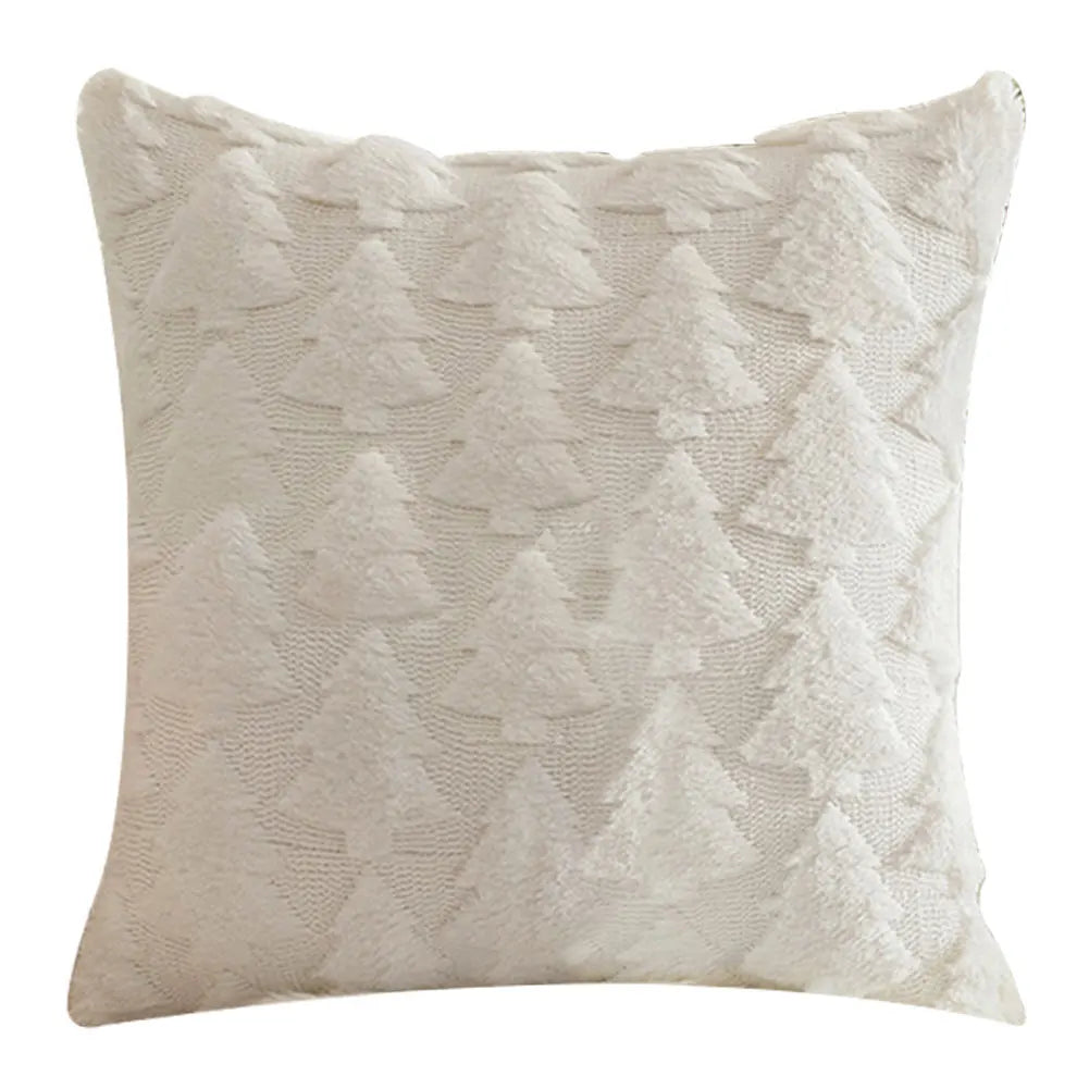 Housse de Coussin Noël 🎄 | Peluche Douce 45x45 cm – Arbre, Renne – Déco Fêtes