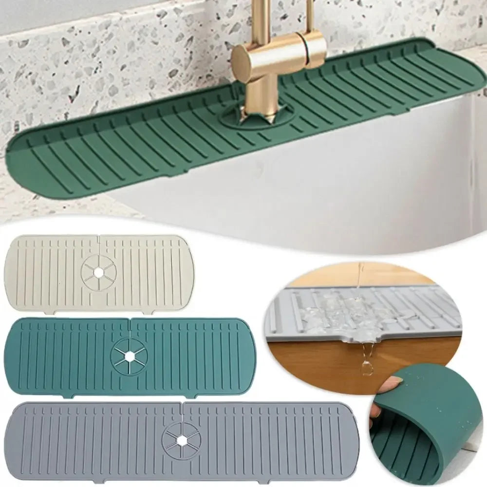 Tapis de Robinet en Silicone – Protection Plan de Travail Cuisine &amp; Salle de Bain | 35-61cm