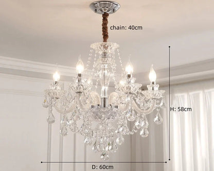 Lustre Cristal Français E14 – Suspension &amp; Applique Murale, 6 à 18 Lumières | French Crystal Chandelier