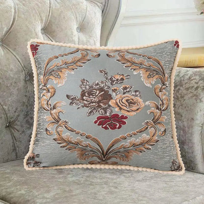 Housse de Coussin Décorative Jacquard 🌸 | Motifs Brodés – Douce &amp; Lavable